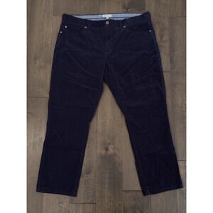 Peter Millar 38x27 Crown Craft Corduroy Pants Navy Blue Flat Front Chino Stretch